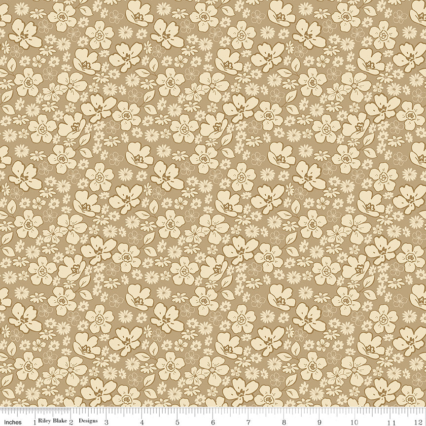 Morning Latte Tonal Floral Camel