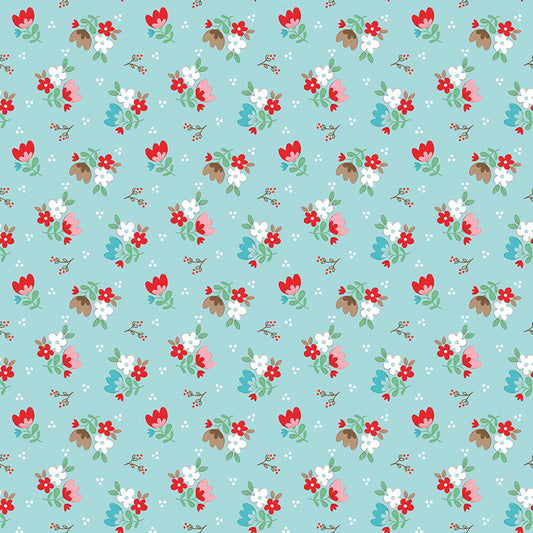 Whimsical Woodland Floral Aqua
