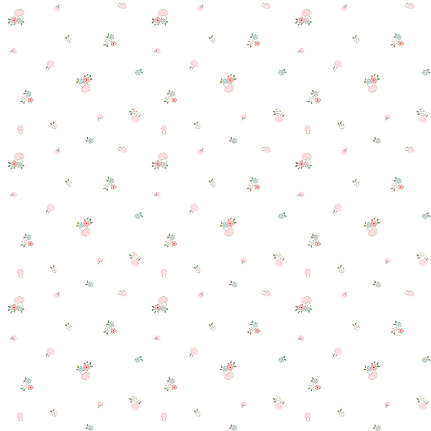 Whimsical Woodland Mushrooms White