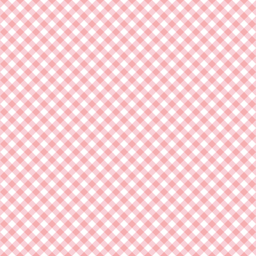 Whimsical Woodland Diagonal Gingham Pink
