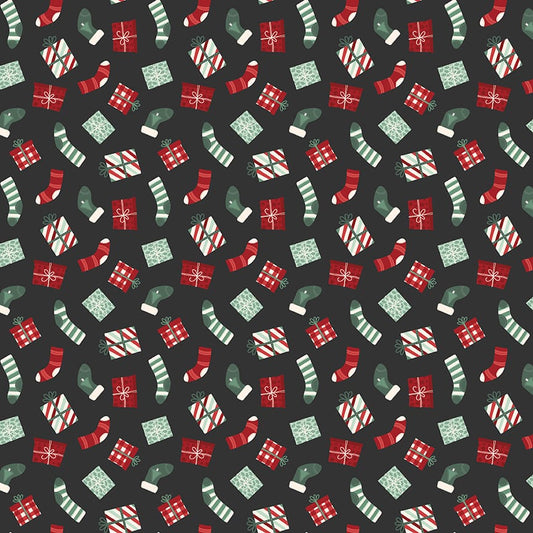 Evergreen Wishes Stockings & Gifts Black