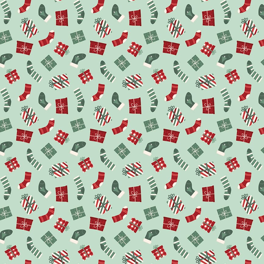 Evergreen Wishes Stockings & Gifts Mint
