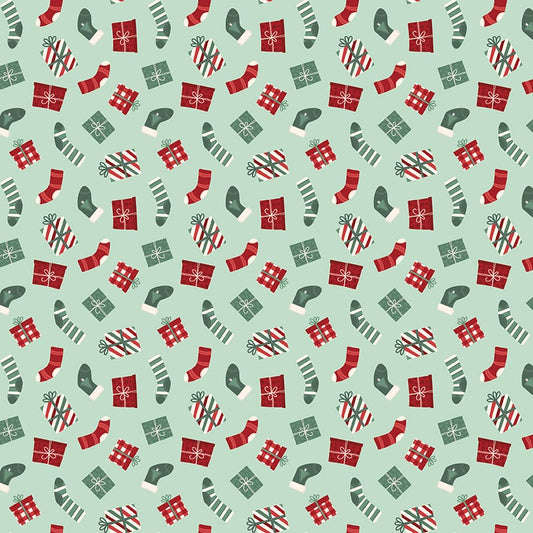Evergreen Wishes Stockings & Gifts Mint