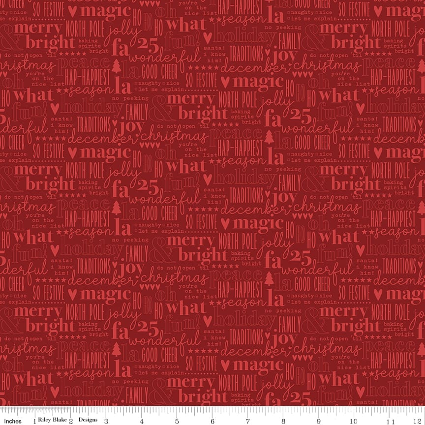 Evergreen Wishes Text Red