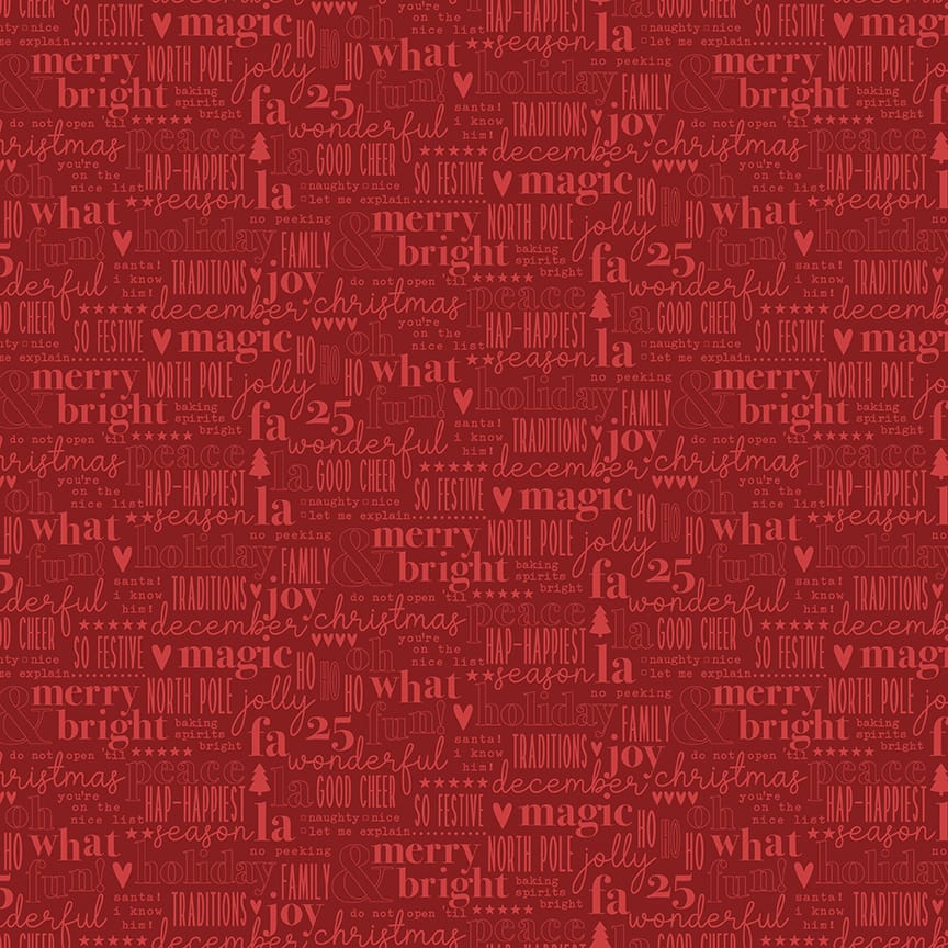 Evergreen Wishes Text Red