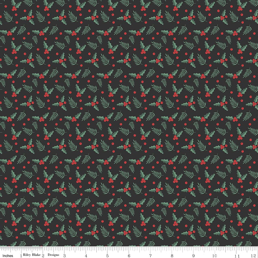 Evergreen Wishes Holly Berries Black
