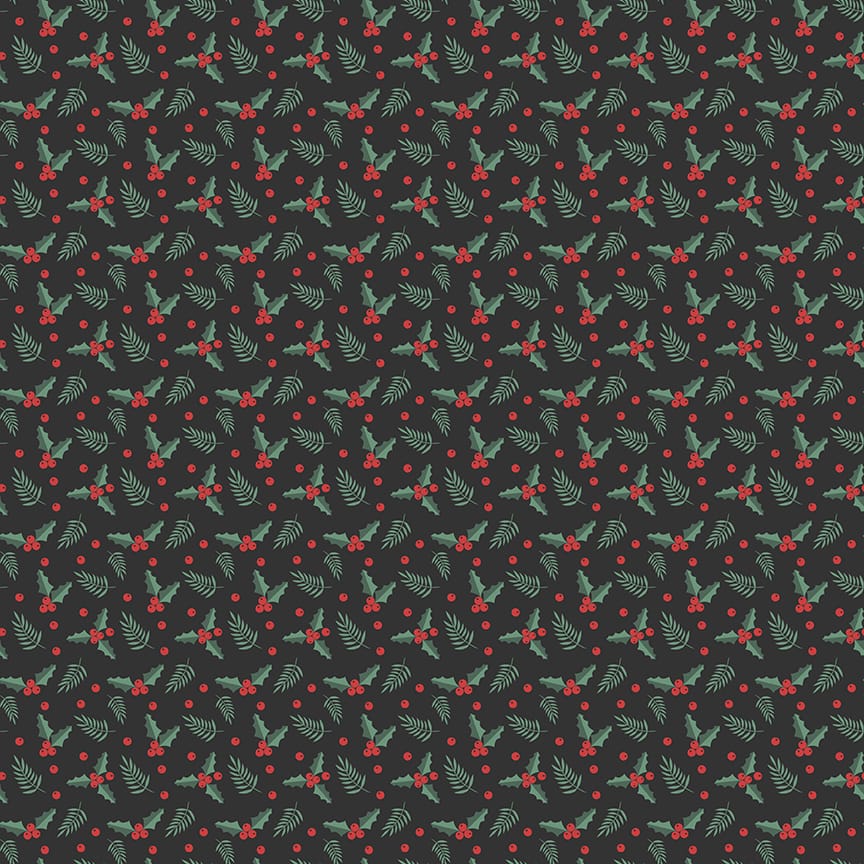 Evergreen Wishes Holly Berries Black