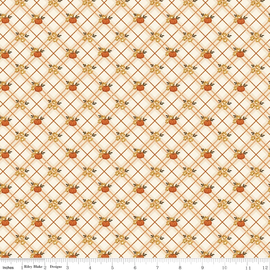 Bountiful Pumpkin Plaid Cream