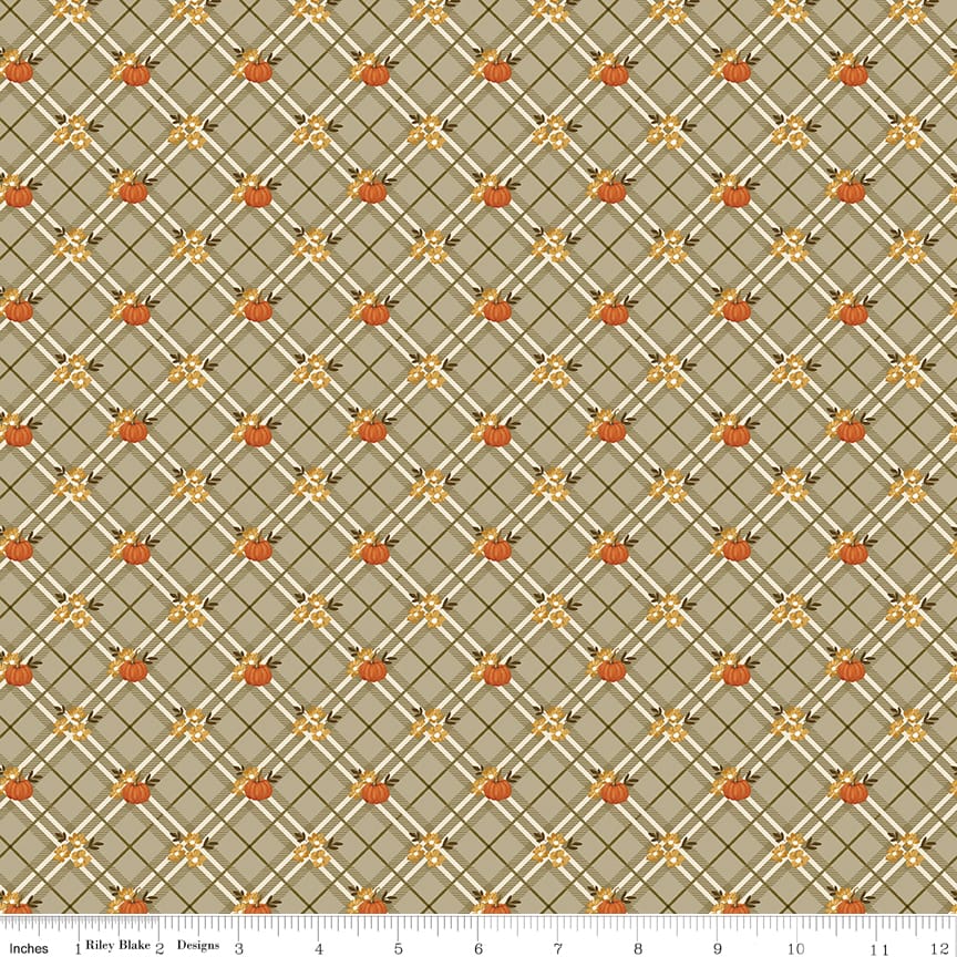 Bountiful Pumpkin Plaid Sage