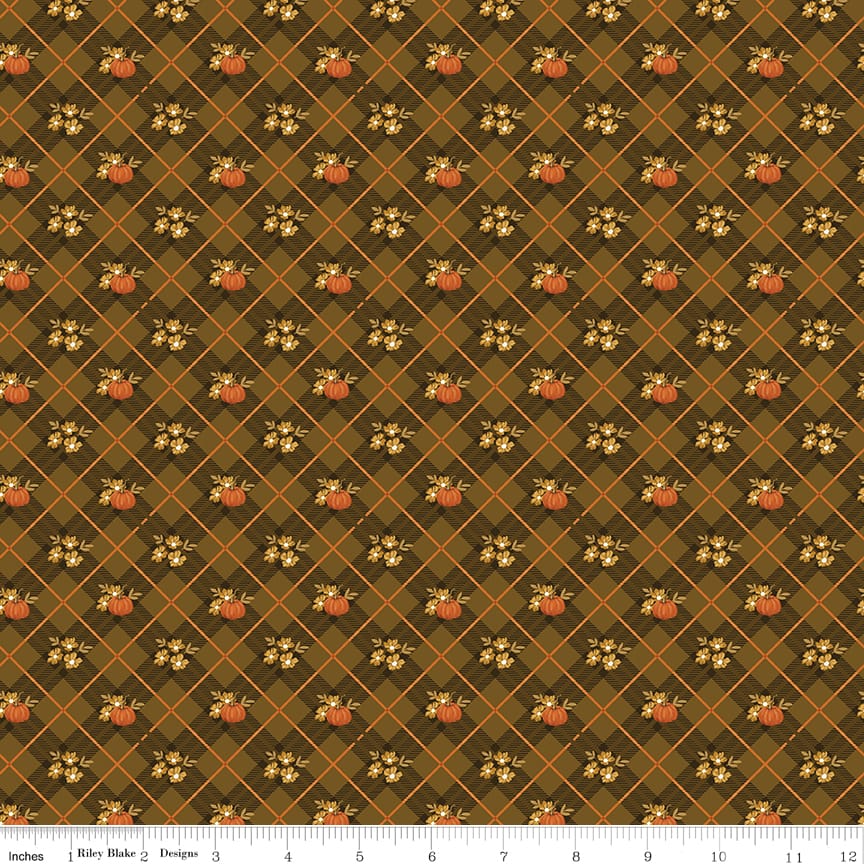 Bountiful Pumpkin Plaid Suede