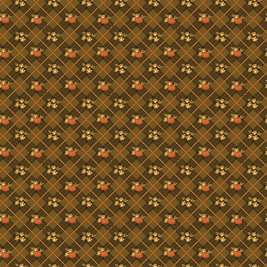 Bountiful Pumpkin Plaid Suede