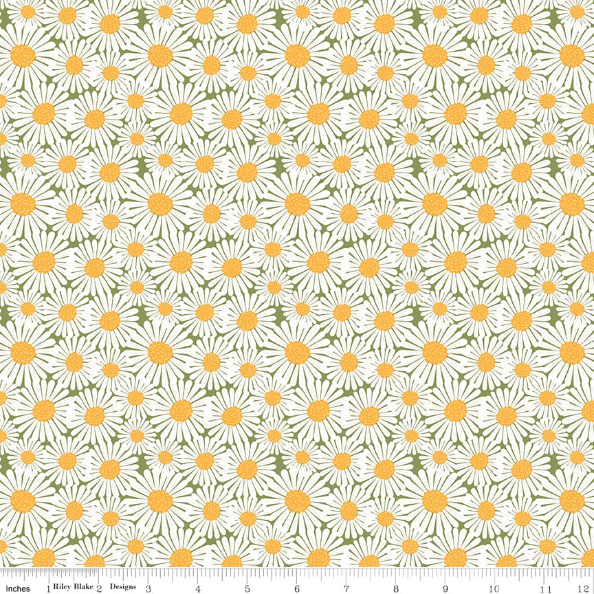 Sunshine & Dandelions Daisies Green