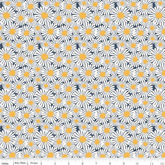Sunshine & Dandelions Daisies Navy