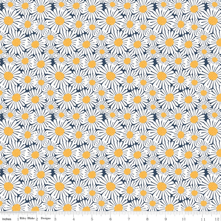 Sunshine & Dandelions Daisies Navy
