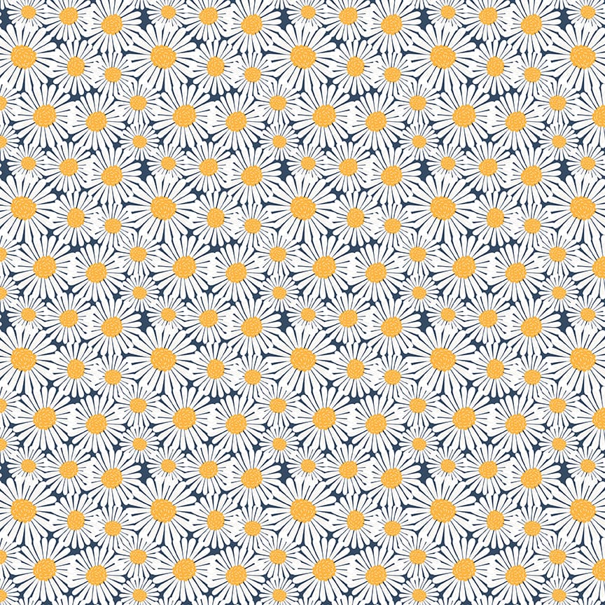 Sunshine & Dandelions Daisies Navy