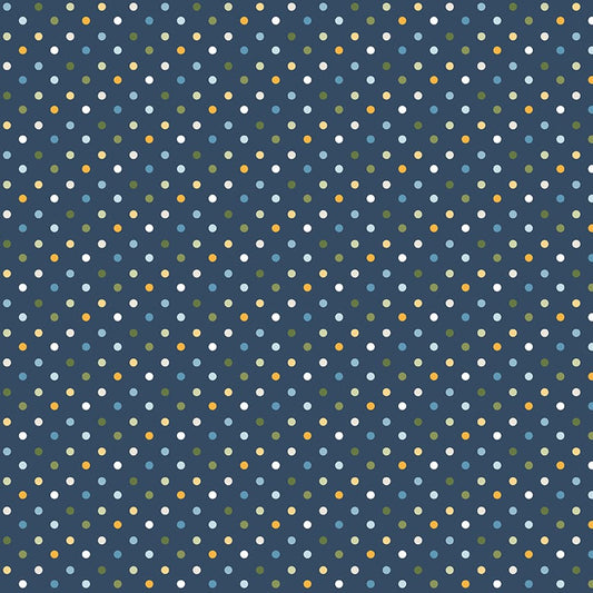 Sunshine & Dandelions Dots Navy