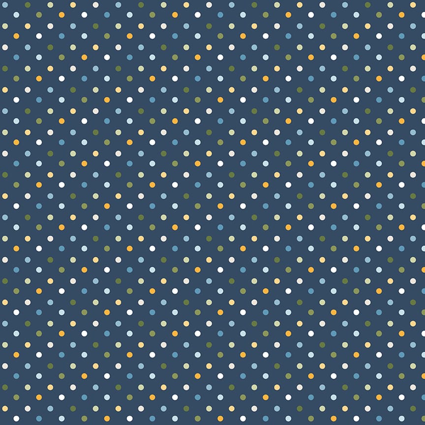 Sunshine & Dandelions Dots Navy