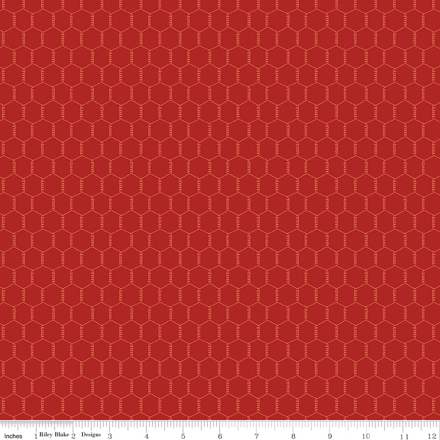 Red Chicken Wire Fabric - Lil' Farm Friends