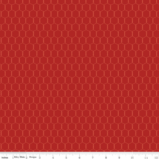 Red Chicken Wire Fabric - Lil' Farm Friends
