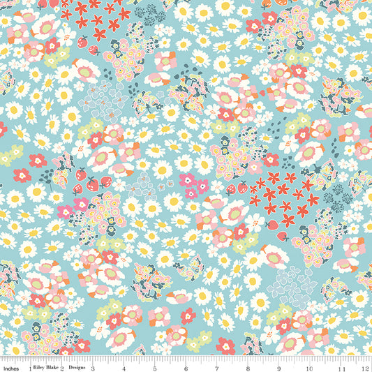 Cotton Nook Flowerbed Aqua