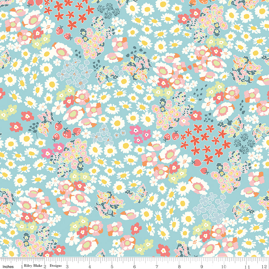 Cotton Nook Flowerbed Aqua