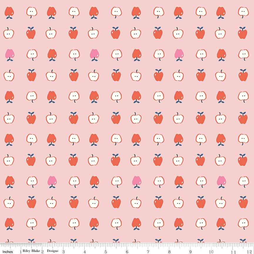 Cotton Nook Apples Pink