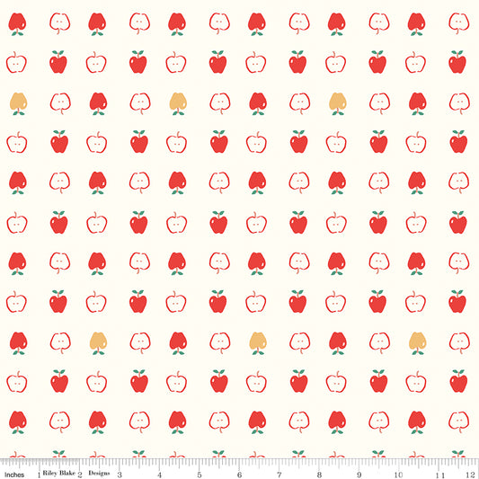 Cotton Nook Apples Vintage White