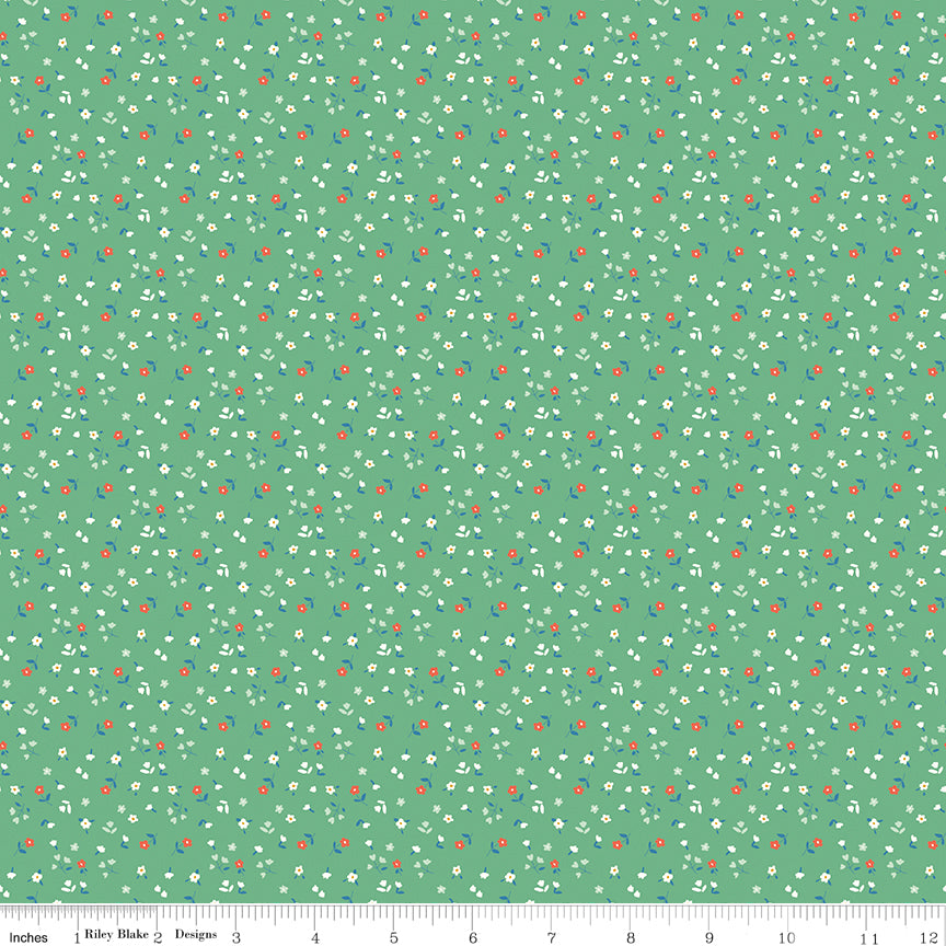 Cotton Nook Flowers Green