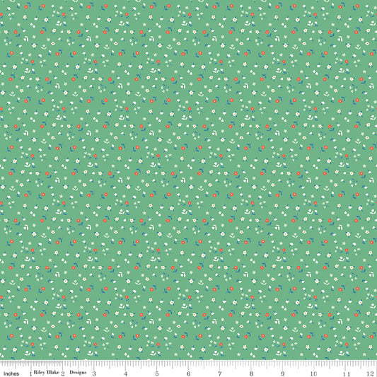 Cotton Nook Flowers Green