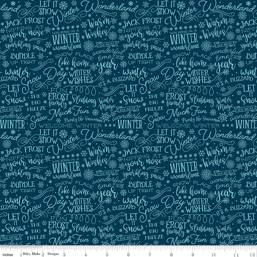 A Perfect Winter Text Navy