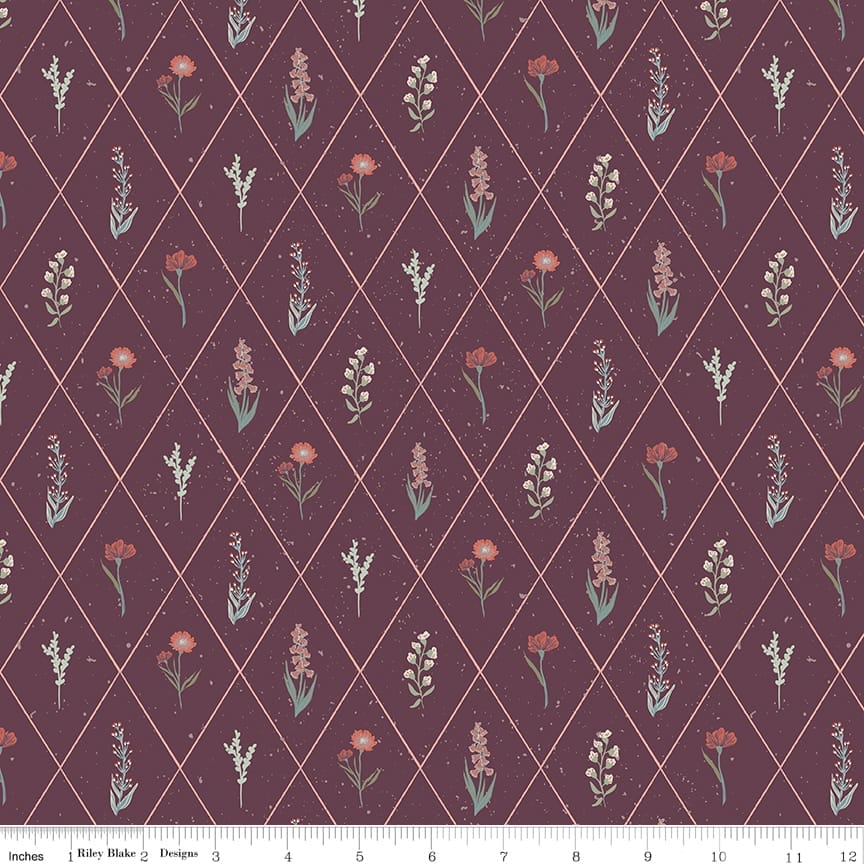 Hedgerow Haven Floral Argyle Sangria