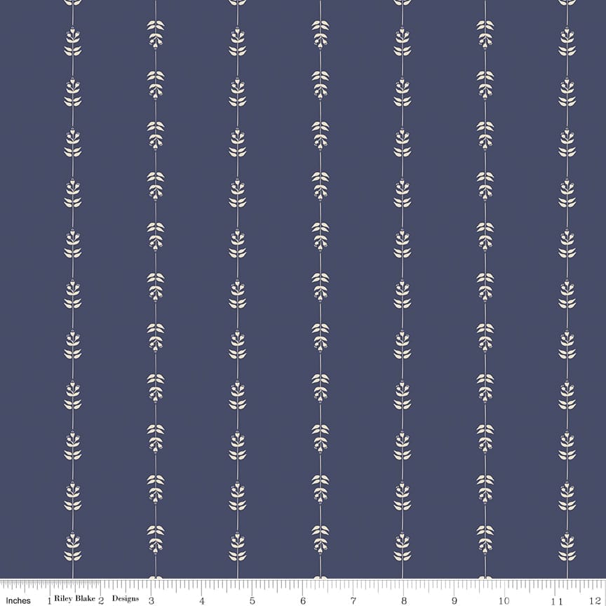 Hedgerow Haven Floral Stripe Blue