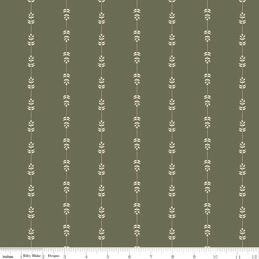 Hedgerow Haven Floral Stripe Green