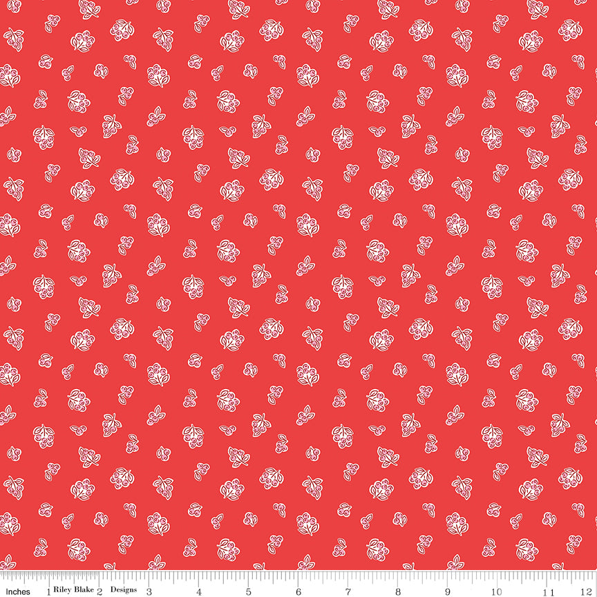 Traditional 30's Berries Red Yardage