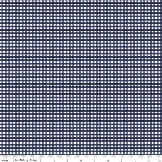 1/8 Inch Small Gingham Navy