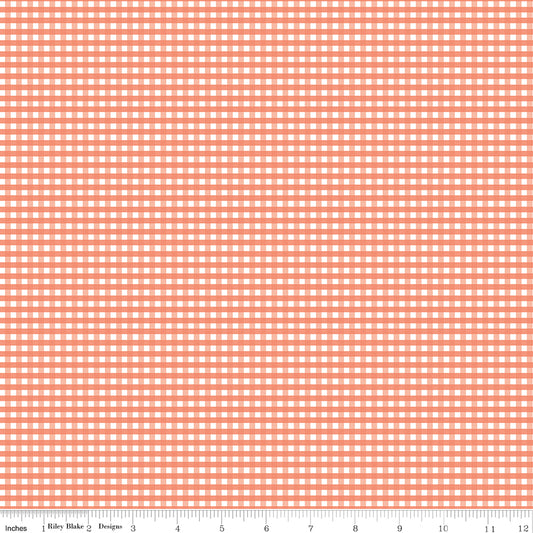 Small Gingham Salmon Yardage