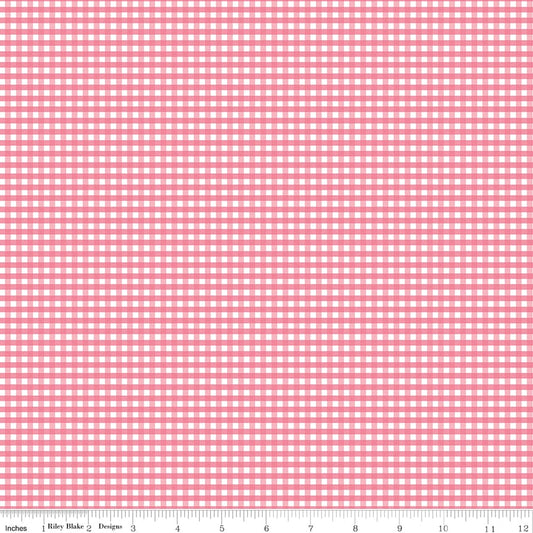 1/8" Small Gingham Sugar Pink
