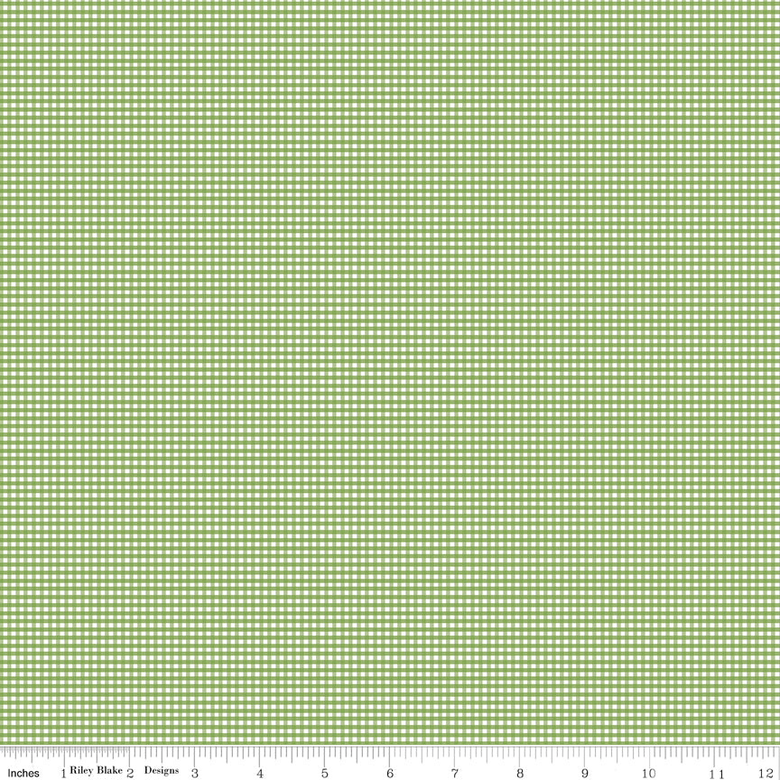 Micro Gingham Green Yardage