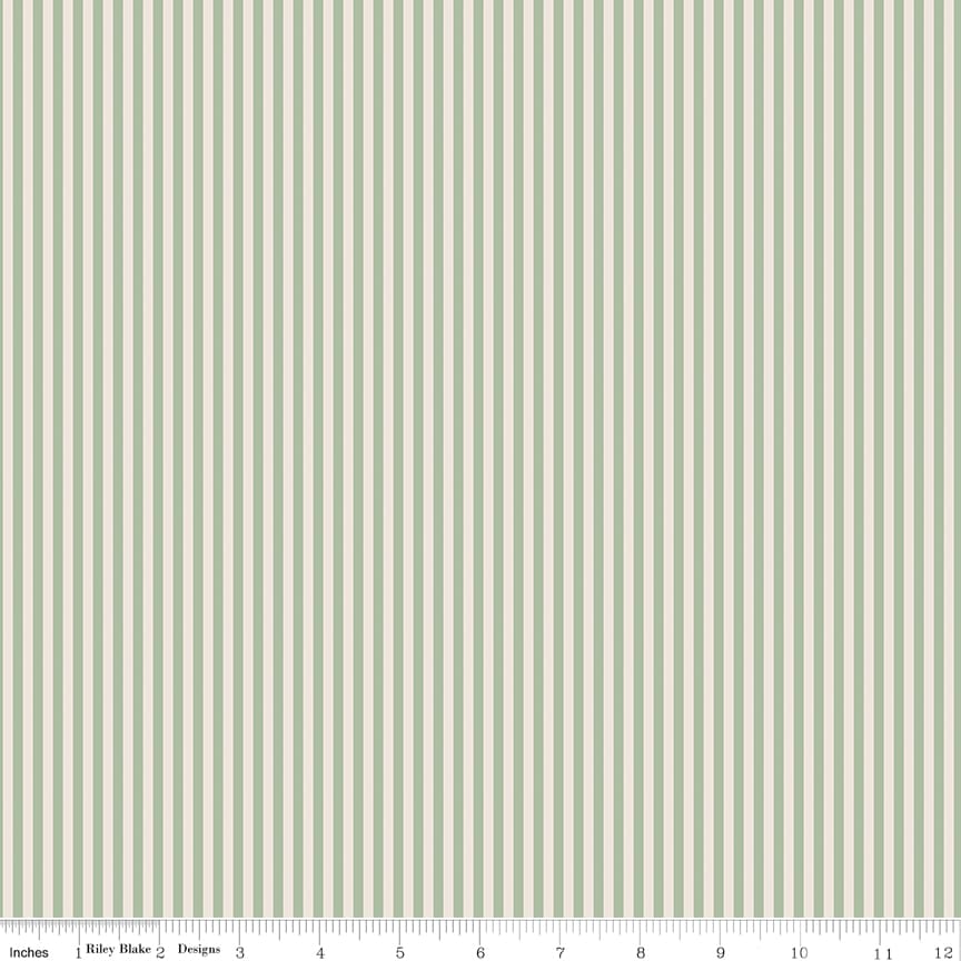 1/8" Stripe on Ivory Sage