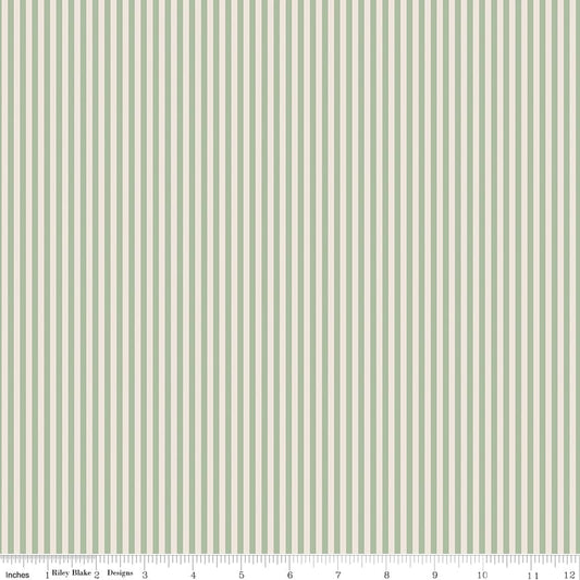 1/8" Stripe on Ivory Sage
