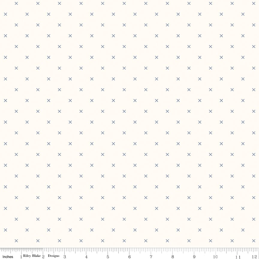Bee Backgrounds Cross Stitch Blue