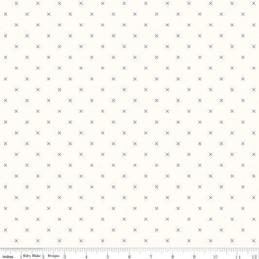 Bee Backgrounds Cross Stitch Blue