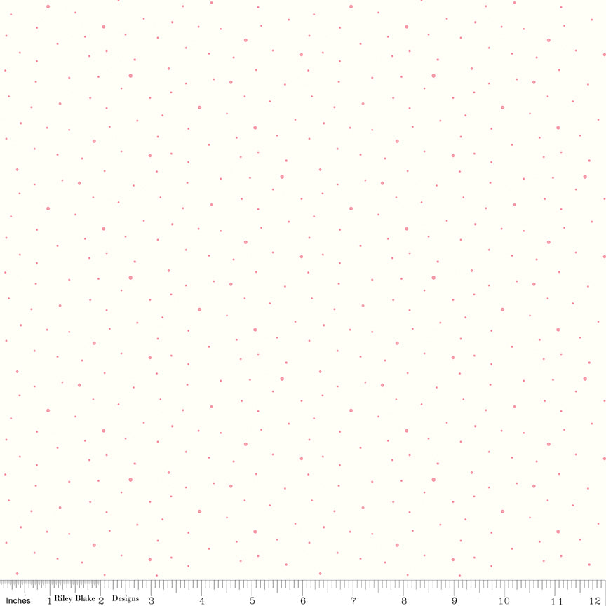 Dapple Dot Peony on Off White Yardage