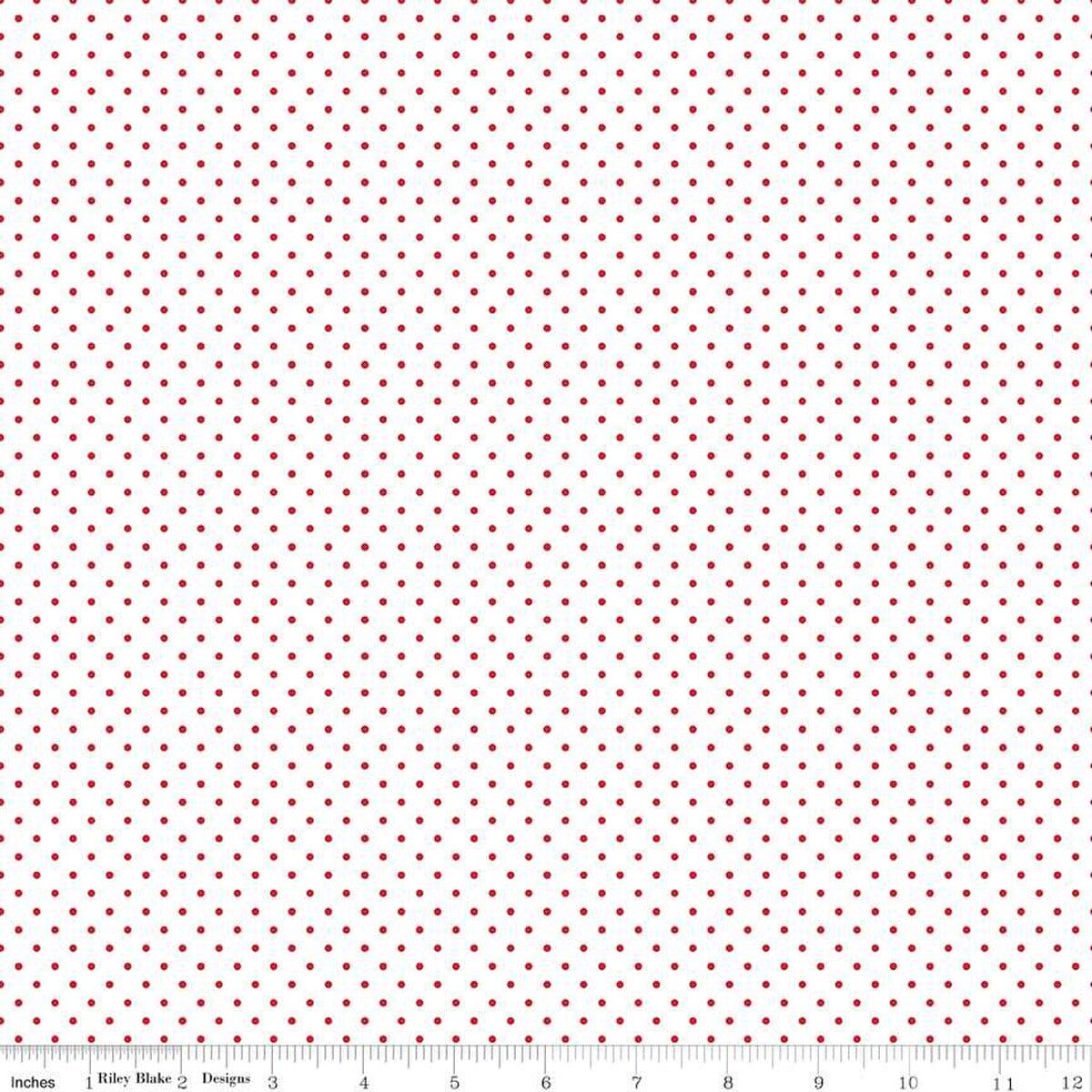 Swiss Dot On White Red