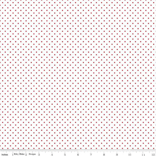 Swiss Dot On White Red