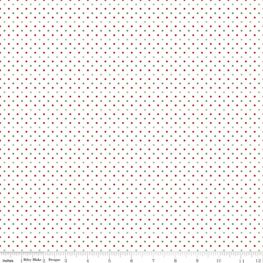 Swiss Dot On White Christmas