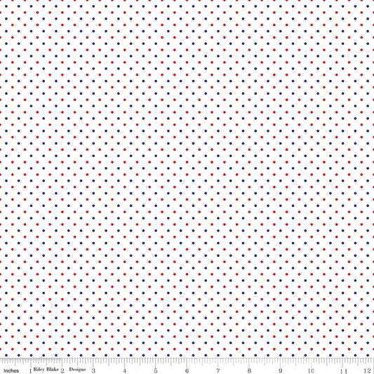 Swiss Dot on White Patriotic
