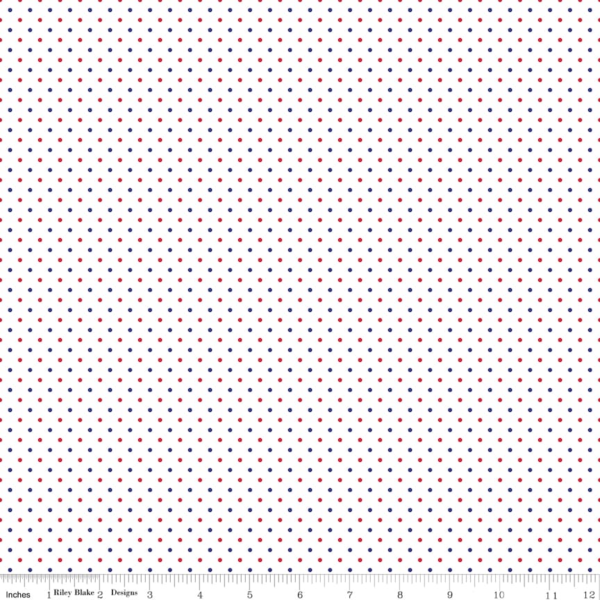 Swiss Dot on White Patriotic