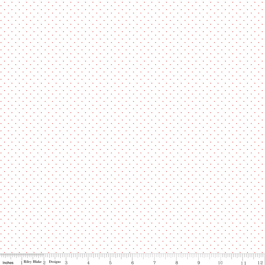 American Jane Pindots Red on White Yardage