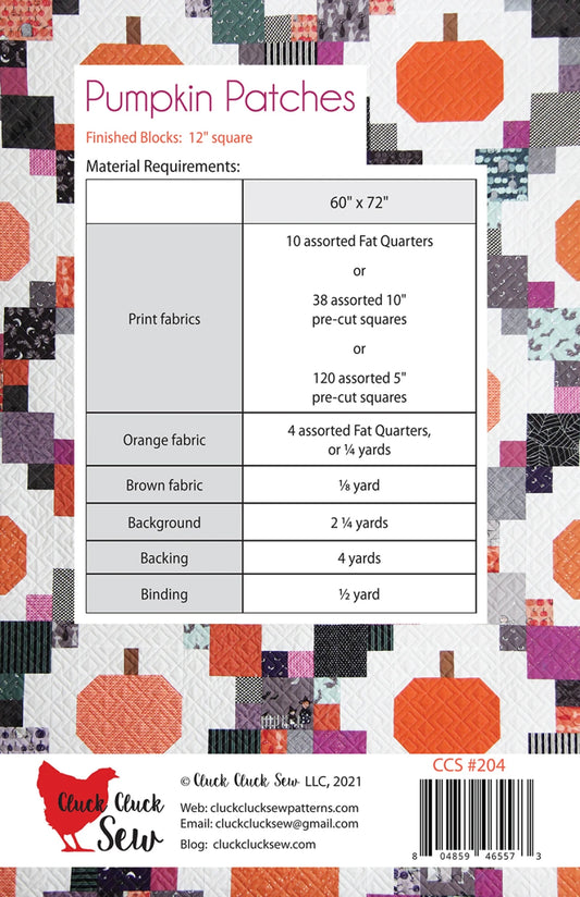 Pumpkin Patches Pattern fabric requirements